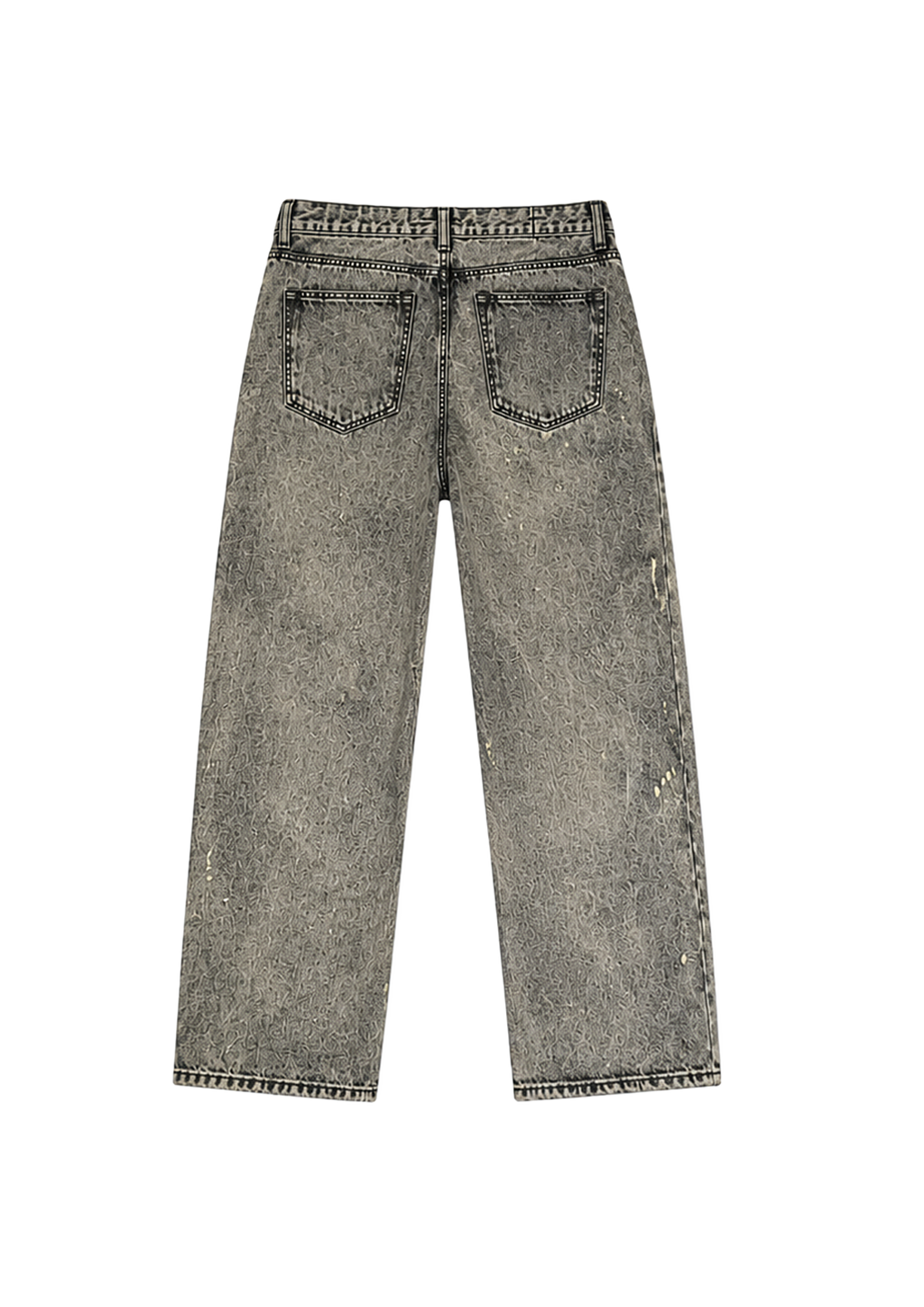 Jeans Denim Grigio di seconda mano Baggy Customizzato.