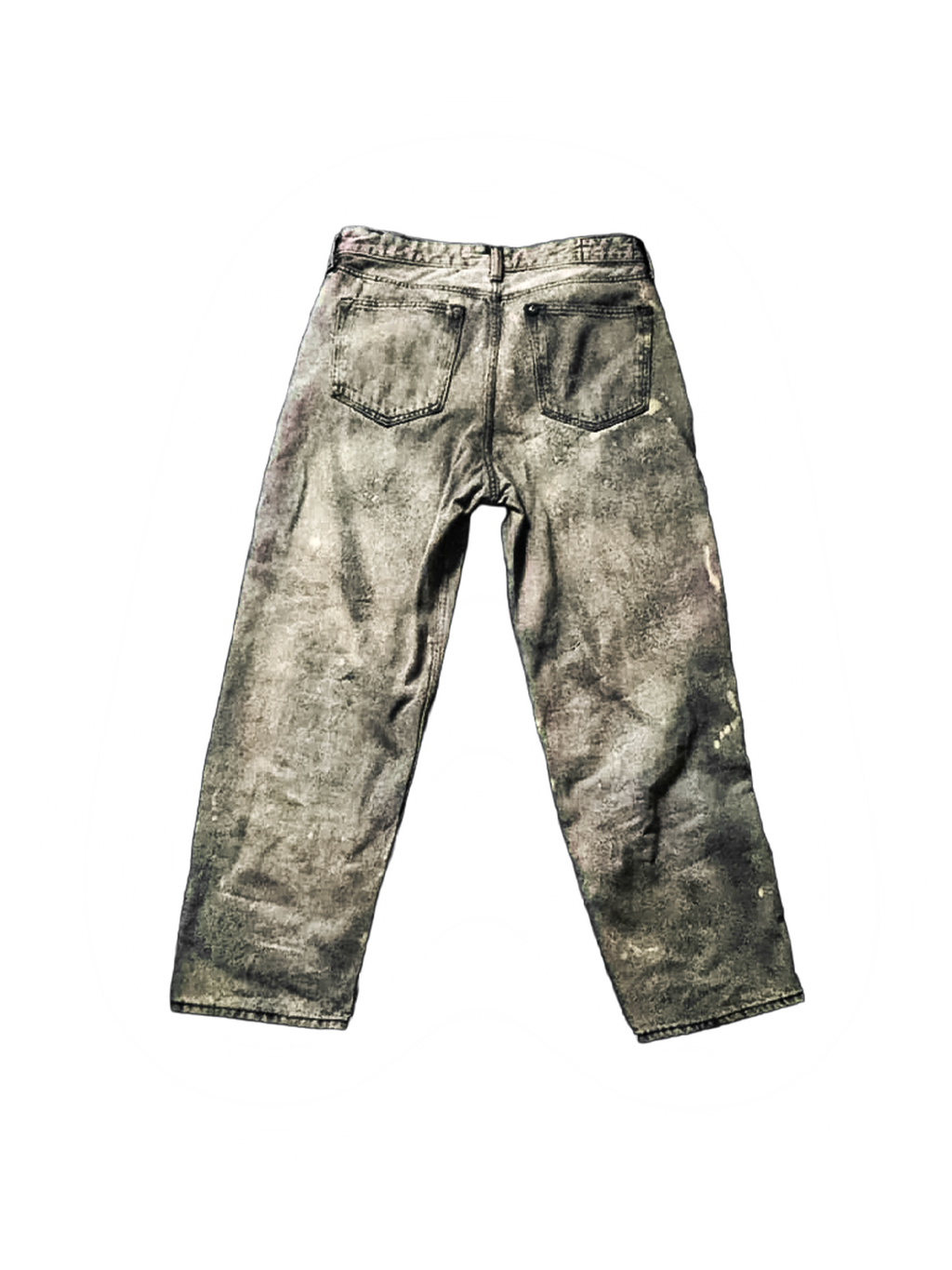 Jeans Denim Grigio di seconda mano Baggy Customizzato.