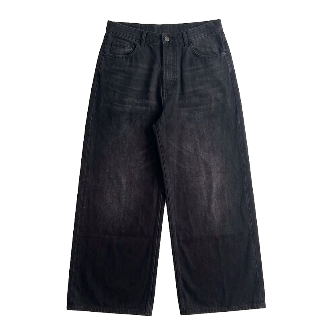 Jeans SuperBaggy/Wide straight di seconda mano customizzato.