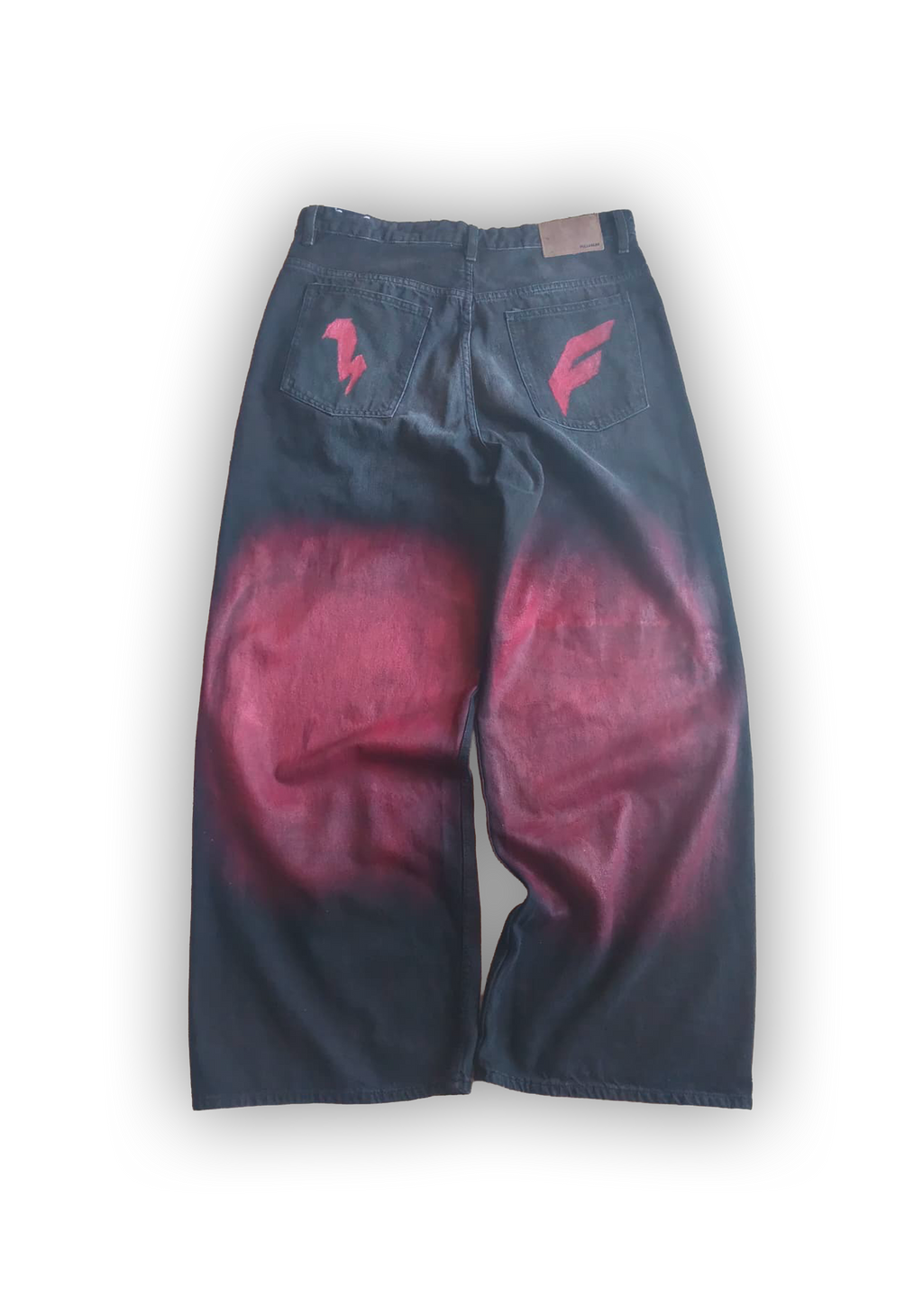 Jeans SuperBaggy/Wide straight di seconda mano customizzato, Con cintura in omaggio.