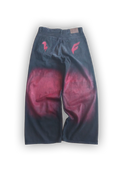 Jeans SuperBaggy/Wide straight di seconda mano customizzato, Con cintura in omaggio.